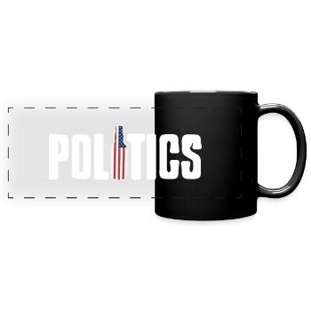 POLITICS Awesome Patriotic Beer Lover Designs - Panorama-Tasse farbig - Schwarz - Vorne