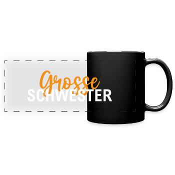 Große Schwester - Panorama-Tasse farbig - Schwarz - Vorne