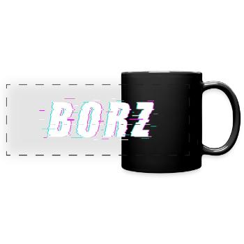 Borz - Chechen Wolf Glitch Effect - Full Colour Panoramic Mug - black - Front