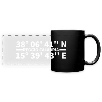Reggio Calabria coordinates - Full Colour Panoramic Mug - black - Front