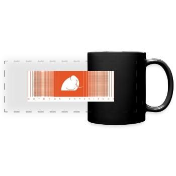 Dégradé Mamood motif de contrôle orange - Mug panoramique uni - noir - Devant