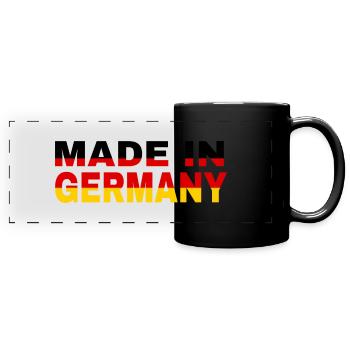 made in Germany - Panorama-Tasse farbig - Schwarz - Vorne