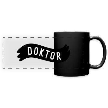 Doktor - Panorama-Tasse farbig - Schwarz - Vorne