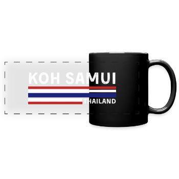 T-shirt drapeau de la Thaïlande de Koh Samui - Mug panoramique uni - noir - Devant