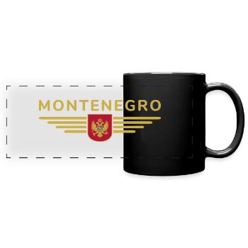 Montenegro Design – Balkan erleben - Panorama-Tasse farbig - Schwarz - Vorne