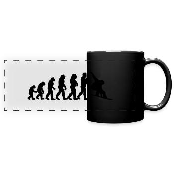 snowboard evolution - Panorama-Tasse farbig - Schwarz - Vorne