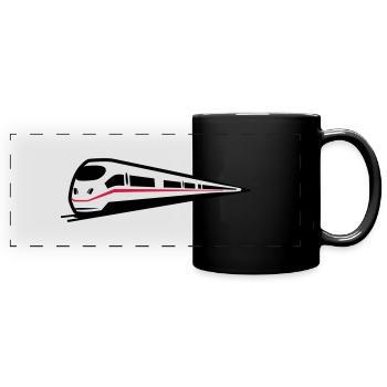Glace de chemin de fer train - Mug panoramique uni - noir - Devant
