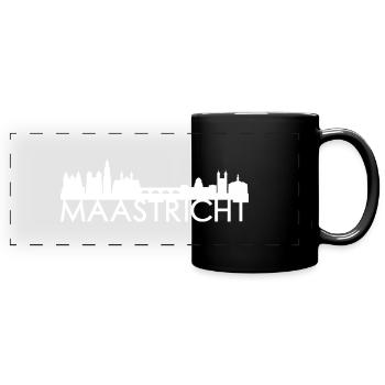 Maastricht Netherlands skyline gift idea - Full Colour Panoramic Mug - black - Front