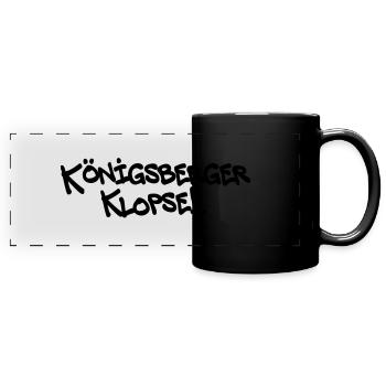 Königsberger Klopse, Berlin, Farben editierbar - Panorama-Tasse farbig - Schwarz - Vorne