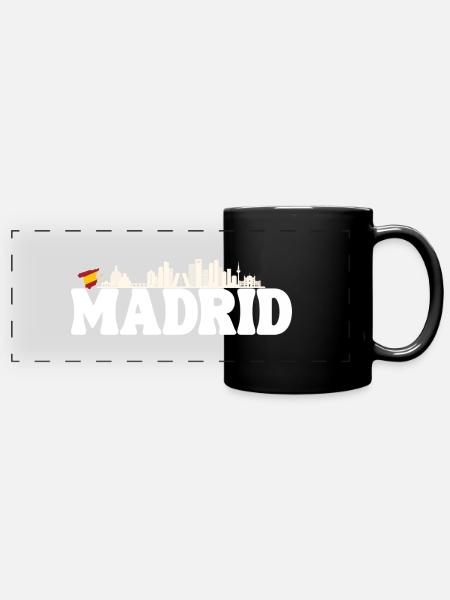 Madrid - Panorama-Tasse farbig - Schwarz