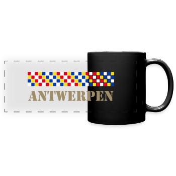 Antwerp - Full Colour Panoramic Mug - black - Front