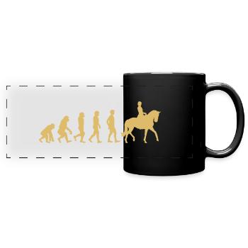 Pferd Reiten Evolution - Panorama-Tasse farbig - Schwarz - Vorne