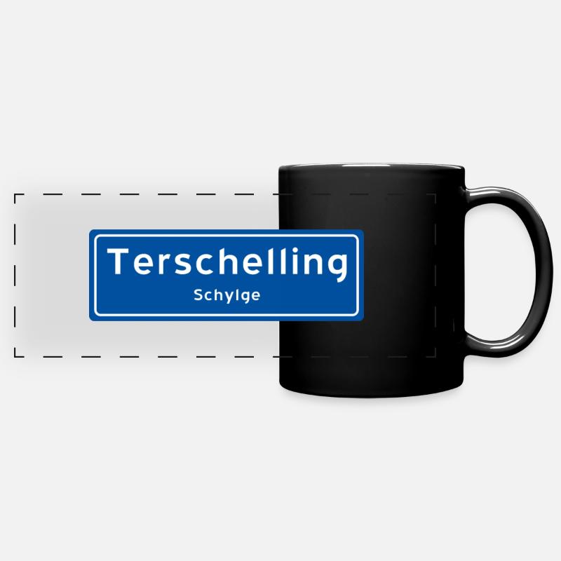 Panneau toponymique Terschelling - Mug panoramique uni - noir