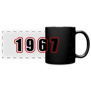 1967 Jahr Geburtstag - Panorama-Tasse farbig - Schwarz - Vorne