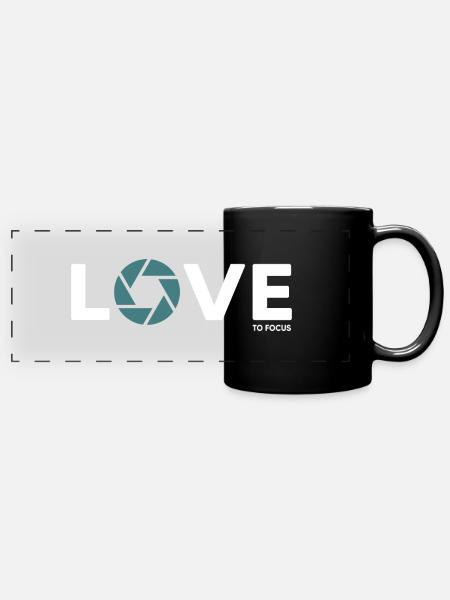 fotograf fotografieren focus objektiv - Panorama-Tasse farbig - Schwarz