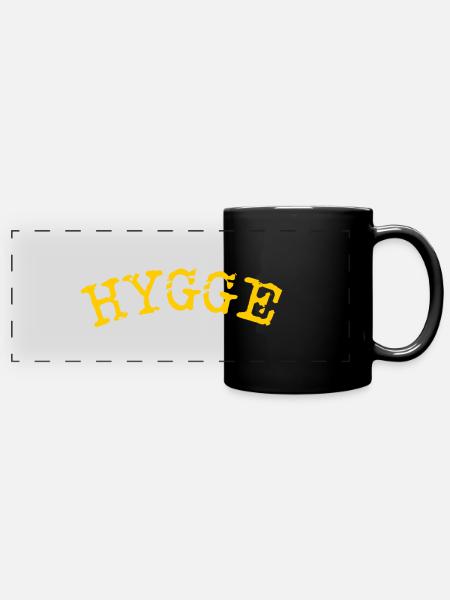 Hygge Scandinavian Lifestyle - Panorama-Tasse farbig - Schwarz