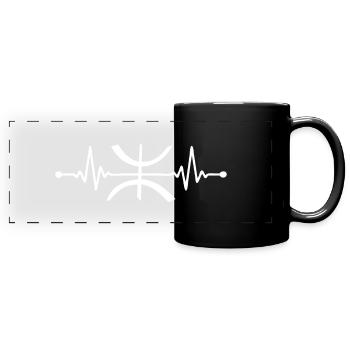 Herzschlag Amazigh Berber Kabyle Chaoui B - Panorama-Tasse farbig - Schwarz - Vorne