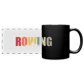 Rowing - Rudern - Ruderer - Ruderin - Aviron - Panorama-Tasse farbig - Schwarz - Vorne