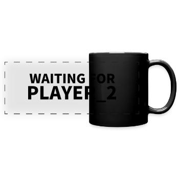 waiting for player 2 two arcade - Full Colour Panoramic Mug - black - Front