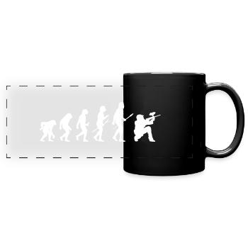 Développement de l'évolution du paintball - Mug panoramique uni - noir - Devant
