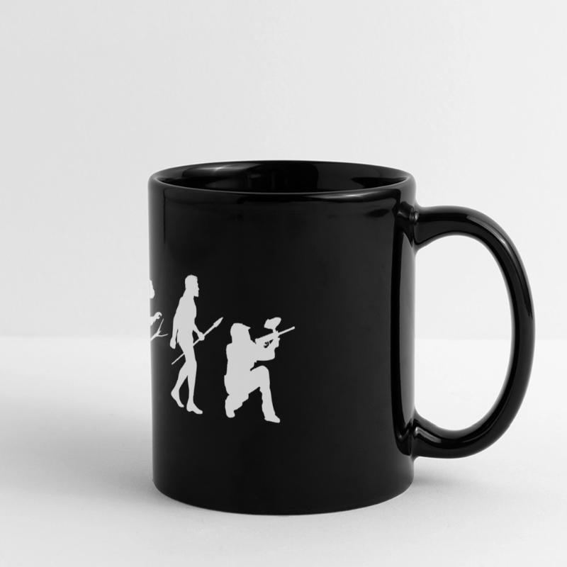 Paintball Evolution Entwicklung Panorama-Tasse farbig