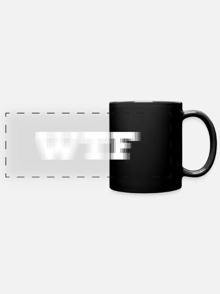 WTF - Panorama-Tasse farbig - Schwarz
