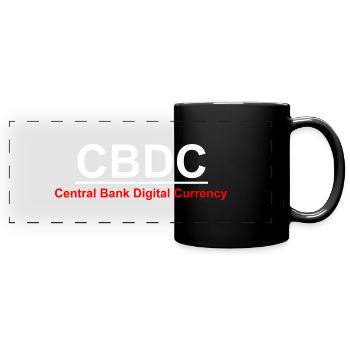 CBDC, Central Bank Digital Currency - Panorama-Tasse farbig - Schwarz - Vorne