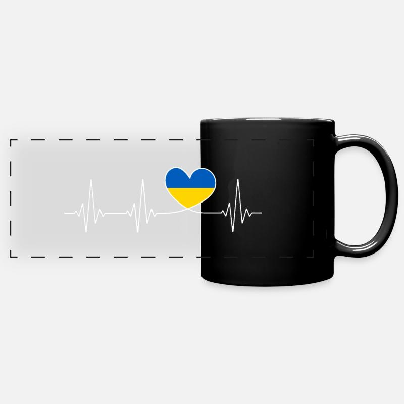 Herz Ukraine Heimatliebe stolzer Ukrainer Flagge - Panorama-Tasse farbig - Schwarz