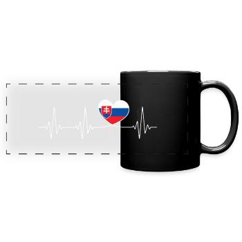 Herz Slowakei Heimatliebe stolze Slowakisch Flagge - Panorama-Tasse farbig - Schwarz - Vorne
