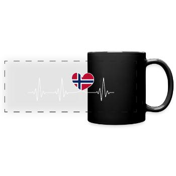 Herz Norwegen Heimatliebe Norwegische Flagge - Panorama-Tasse farbig - Schwarz - Vorne
