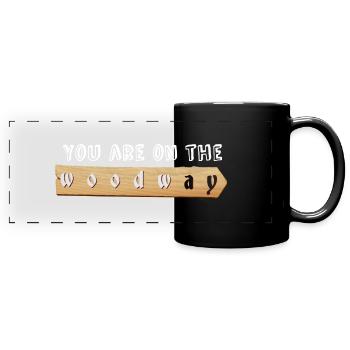 Denglisch - Panorama-Tasse farbig - Schwarz - Vorne
