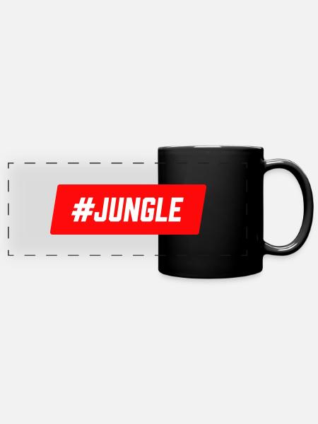 #Jungle - Panorama-Tasse farbig - Schwarz