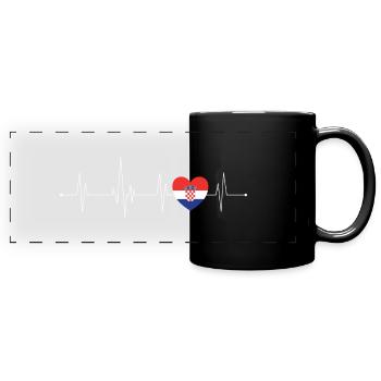 Kroatien Herzschlag - Panorama-Tasse farbig - Schwarz - Vorne