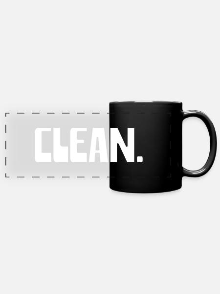 CLEAN - Panorama-Tasse farbig - Schwarz