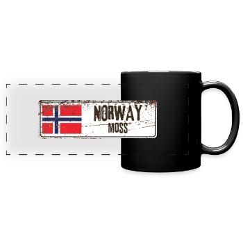 Drapeau de la Norvège Moss - Mug panoramique uni - noir - Devant