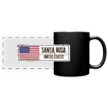 Santa Rosa Flag - Full Colour Panoramic Mug - black - Front