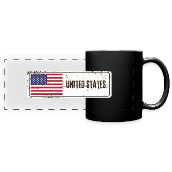 Drapeau des États-Unis - Mug panoramique uni - noir - Devant