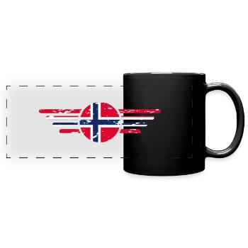 I Love Norway, Elegance Style Design T-Shirt - Full Colour Panoramic Mug - black - Front