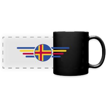 Ich liebe Åland, Eleganz Stil Design T-Shirt - Panorama-Tasse farbig - Schwarz - Vorne