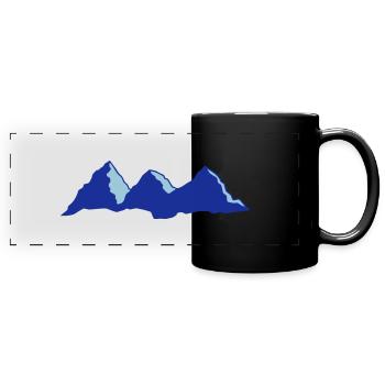 Mountain Highlander Zeichnungsvektor - Panorama-Tasse farbig - Schwarz - Vorne