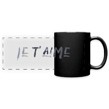 ich liebe dich Spruch Valentinstag französisch - Panorama-Tasse farbig - Schwarz - Vorne