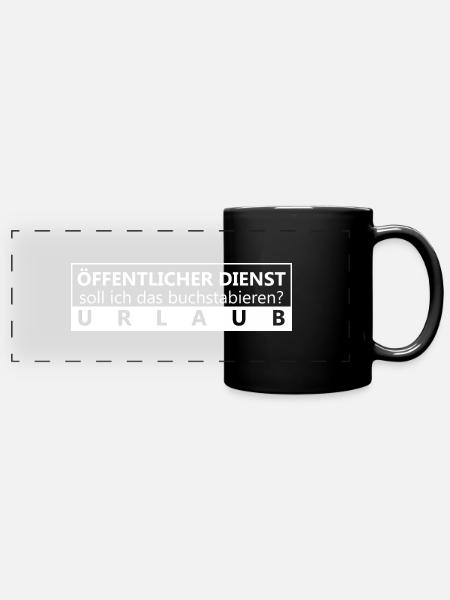 öffentlicher Dienst Geschenk - Panorama-Tasse farbig - Schwarz