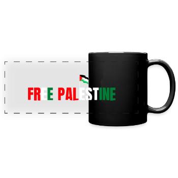 Befreit Palästina - Panorama-Tasse farbig - Schwarz - Vorne