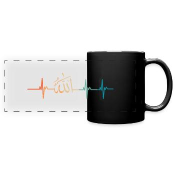 Allahs Herzschlag - Panorama-Tasse farbig - Schwarz - Vorne