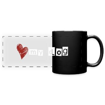 Love my dog - Full Colour Panoramic Mug - black - Front