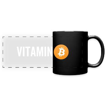 Vitamin Bitcoin - Full Colour Panoramic Mug - black - Front