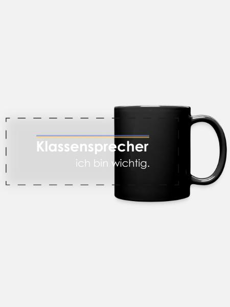Klassensprecher - Panorama-Tasse farbig - Schwarz