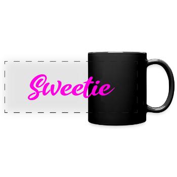 Sweetie in pink - Full Colour Panoramic Mug - black - Front