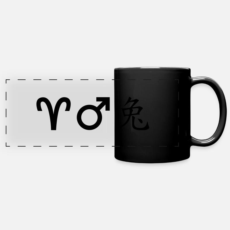 widder mars hase - Panorama-Tasse farbig - Schwarz