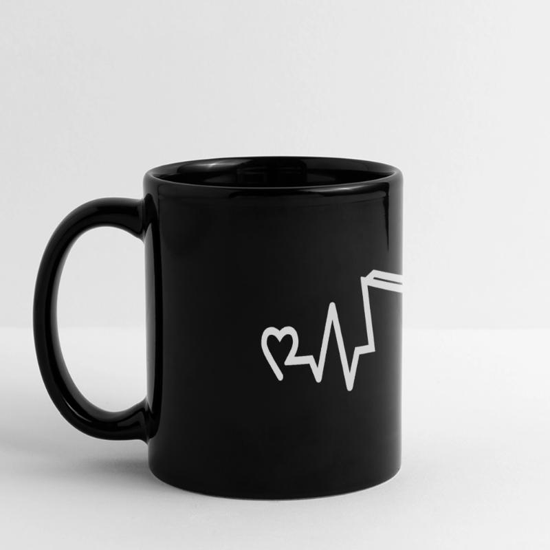 Herzfrequenz Buch Reader, Reader, Bücher Panorama-Tasse farbig